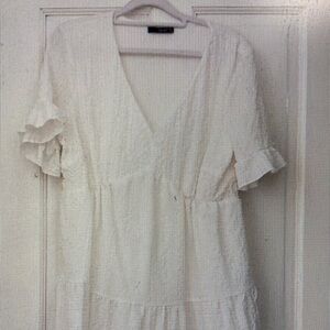 White V-Neck Dress